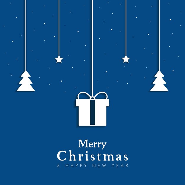 vector Feliz Navidad y feliz año nuevo con el elemento de Navidad con fondo azul