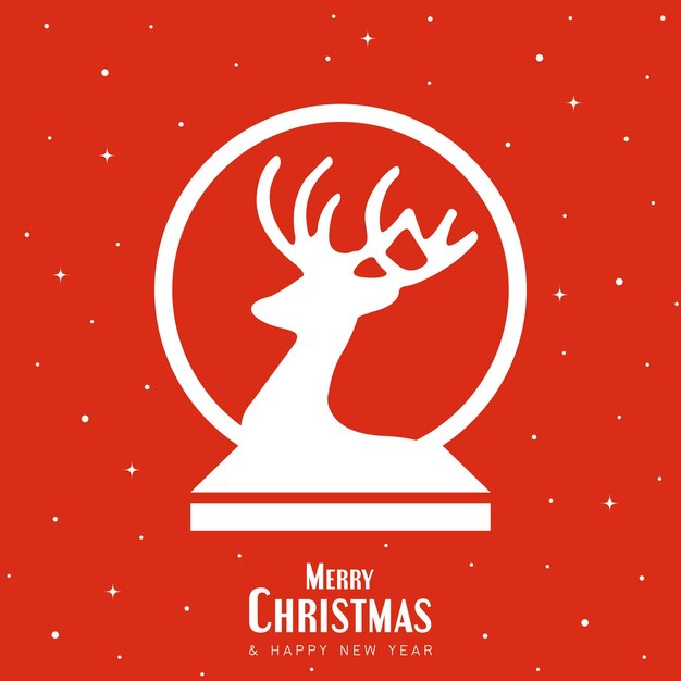 Vector Feliz Navidad y feliz año nuevo tarjeta de felicitación con elemento de Navidad en fondo rojo