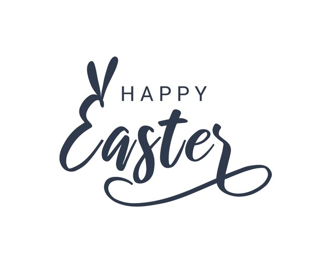 Vector feliz pascua con letras dibujadas a mano