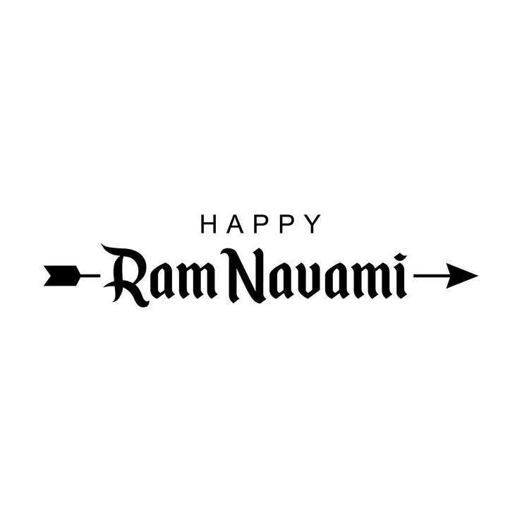 Vector vector feliz ram navami tipografía de fondo ilustración vectorial