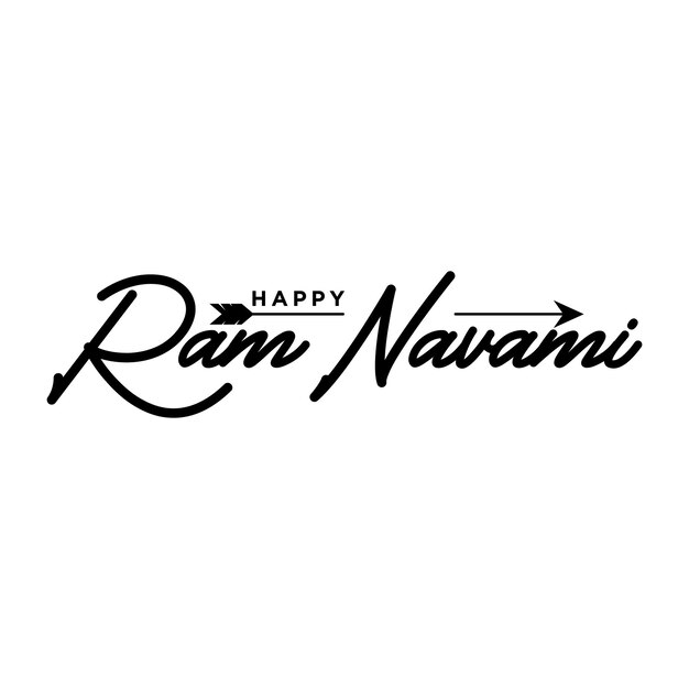 Vector feliz ram Navami tipografía de fondo ilustración vectorial