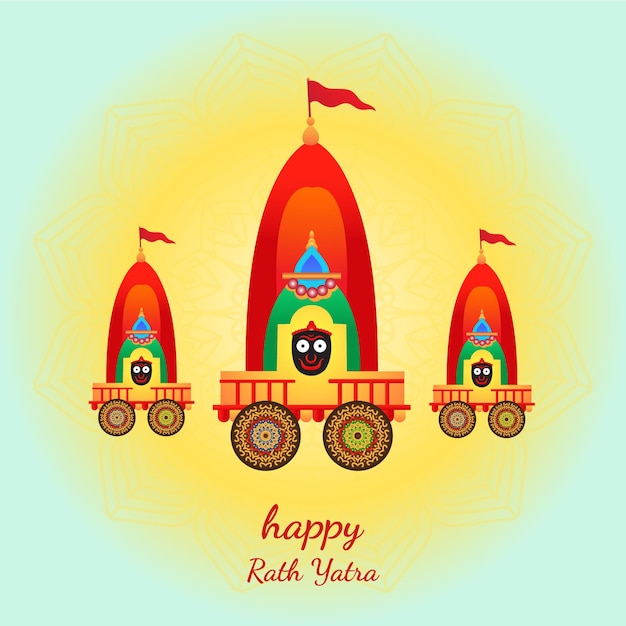 vector feliz rath yatra para lord jagannath festival indio fondo de concepto de vacaciones