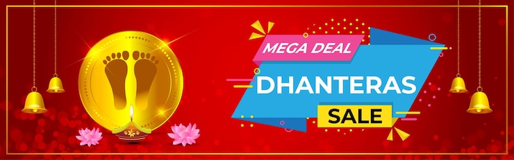 Vector vector festival indio dhantera oferta banner de venta