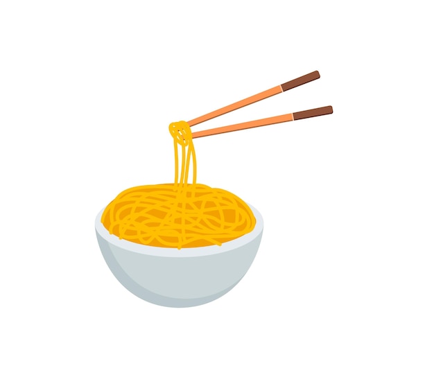 Vector De Fideos Emoticon Aislado. Icono de fideos