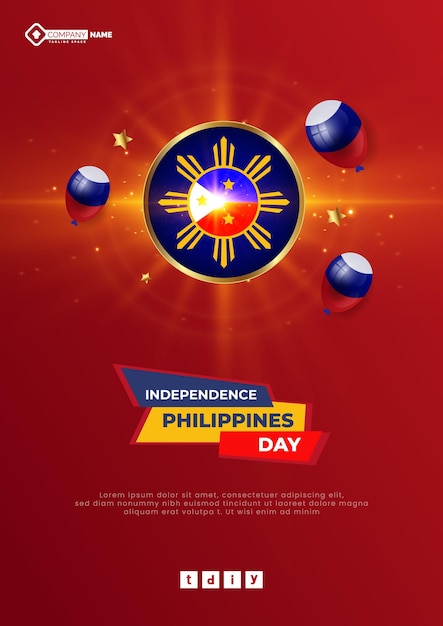 Vector vector filipinas celebración día de la independencia volante o diseño de carteles