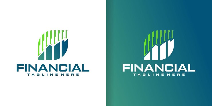 Vector financiero verde Diseño de logotipo para una empresa de consultoría de negocios de inversión