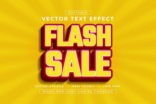 Vector Flash Sale 3D Efecto de texto editable