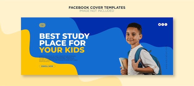 Vector flat actividades extracurriculares para niños plantilla de portada de redes sociales