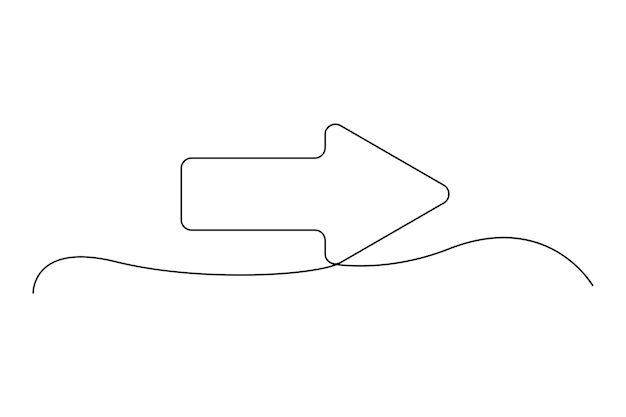 Vector de flecha curva Forma de contorno negro Símbolo de dirección simple Icono minimalista
