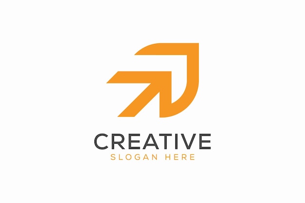 Vector de la flecha inicial del logotipo plantilla de diseño moderno