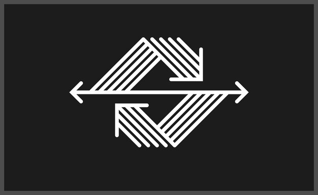 Vector de flecha logotipo original pictograma aislado símbolo de flechas dobles signo dinámico concepto de icono lineal