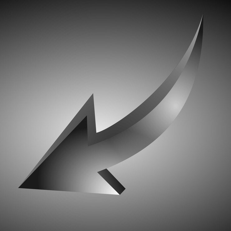 Vector vector de flechas curvas abstractas, flecha 3d.ilustración de flecha de icono de vector.