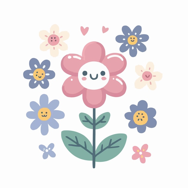 El vector de la flor linda en fondo blanco