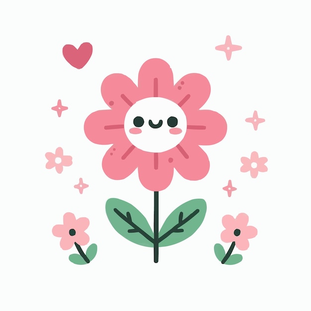 El vector de la flor linda en fondo blanco