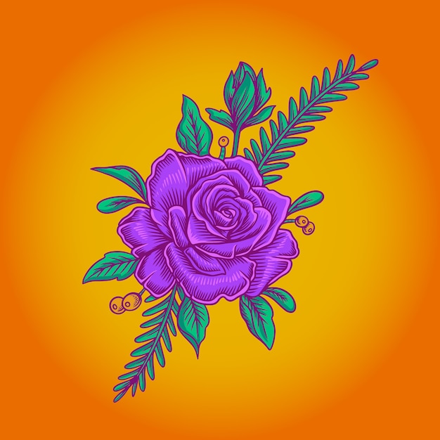 Vector de flor morada