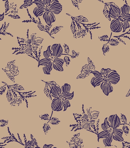 Vector floral botánico patrón sin costuras con rosas hierbas y hojas fondo conjunto grande con flores