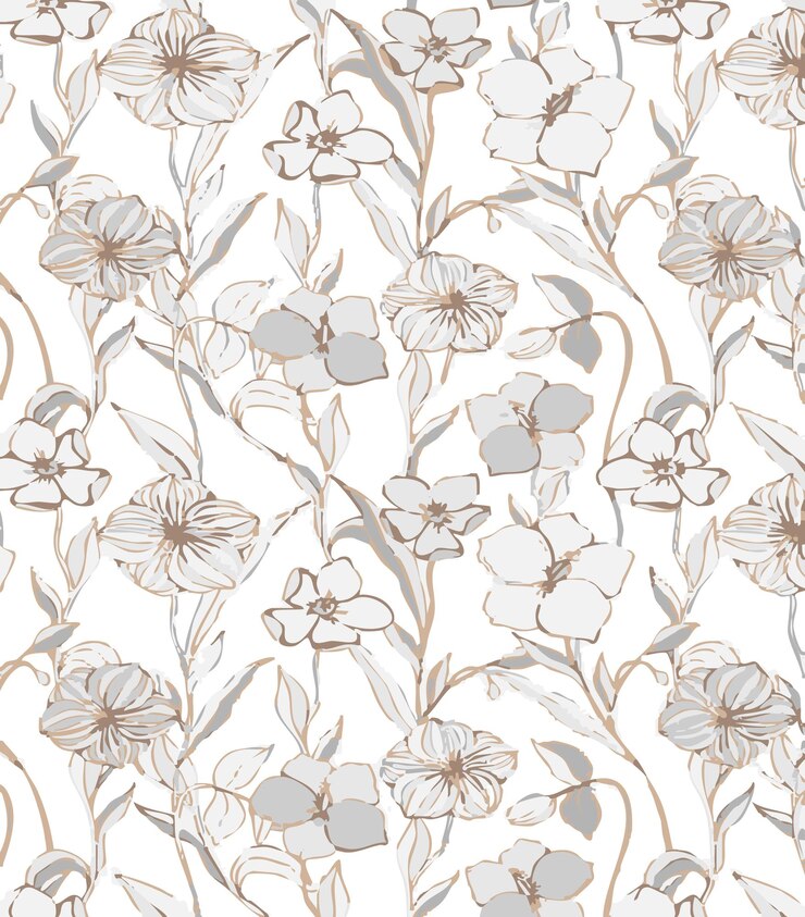 Vector floral botánico patrón sin costuras con rosas hierbas y hojas fondo conjunto grande con flores