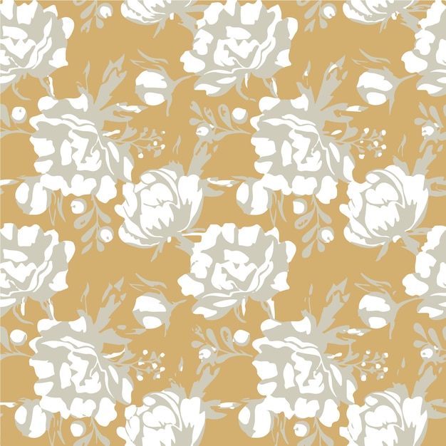 Vector floral botánico patrón sin costuras con rosas hierbas y hojas fondo conjunto grande con flores
