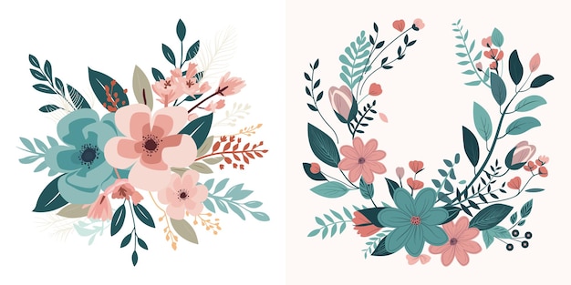 Vector floral elegante para la tarjeta de invitación de boda