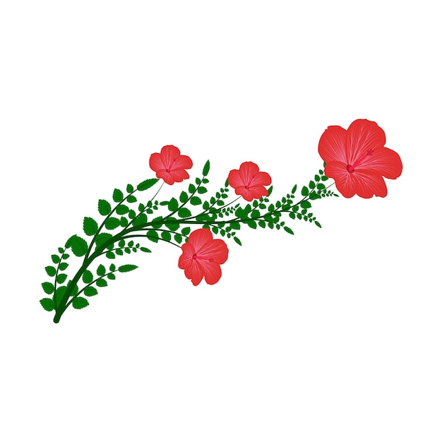 Vector floral de flor de hibisco en la ilustración