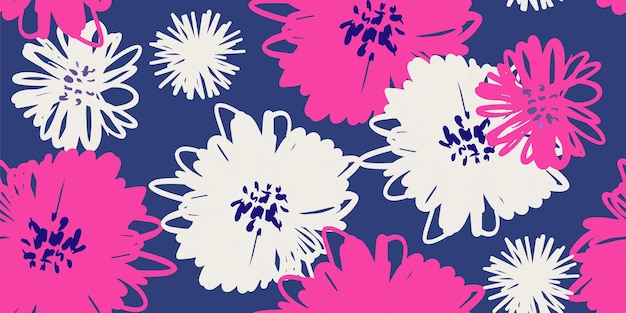 Vector de flores abstractas hermosas de patrones sin fisuras