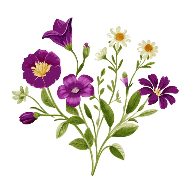 Vector de flores botánicas de la cosecha