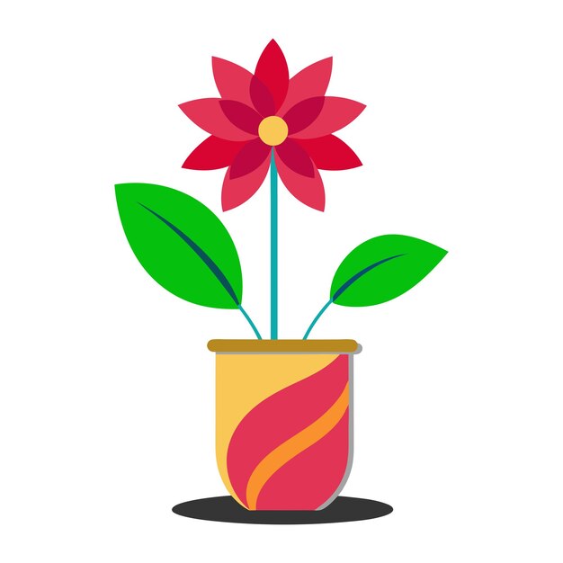 Vector de flores con eps de jarrón de flores