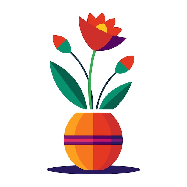 Vector de flores con eps de jarrón de flores