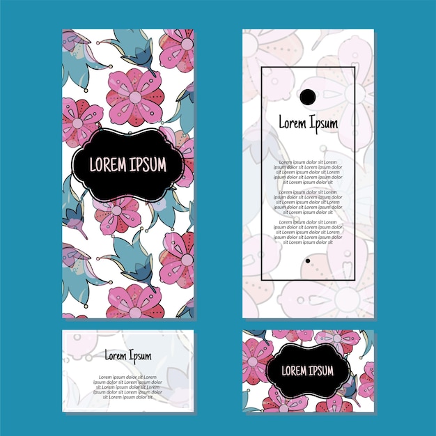 Vector vector flores y hojas marco vertical patrón invitación tarjetas de felicitación rsvp y tarjetas de agradecimiento