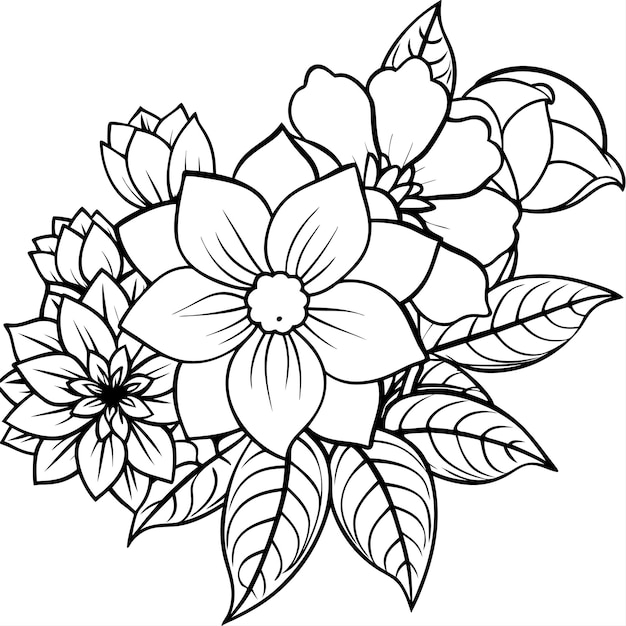 vector de flores planas dibujado a mano para uso polivalente