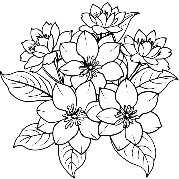 vector de flores planas dibujado a mano para uso polivalente