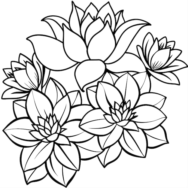 vector de flores planas dibujado a mano para uso polivalente