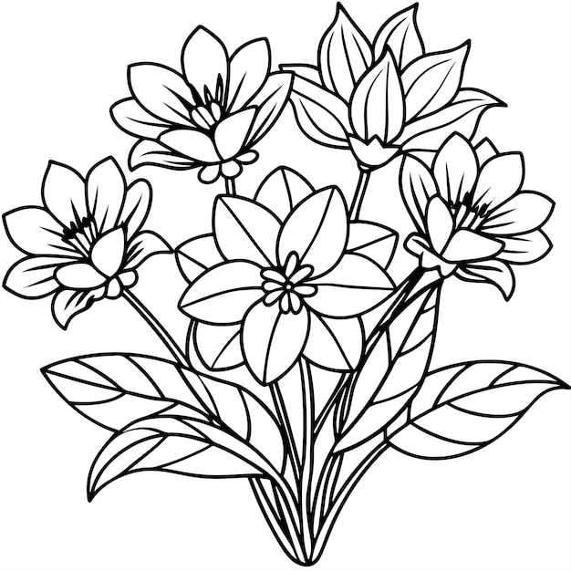 vector de flores planas dibujado a mano para uso polivalente