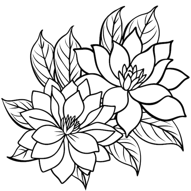 vector de flores planas dibujado a mano para uso polivalente