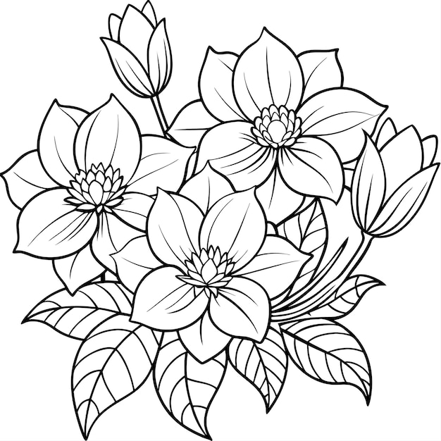vector de flores planas dibujado a mano para uso polivalente