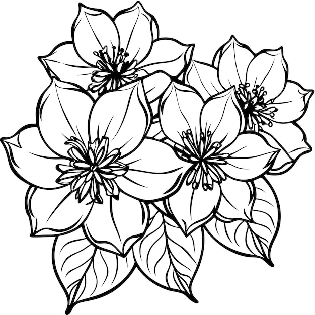 vector de flores planas dibujado a mano para uso polivalente