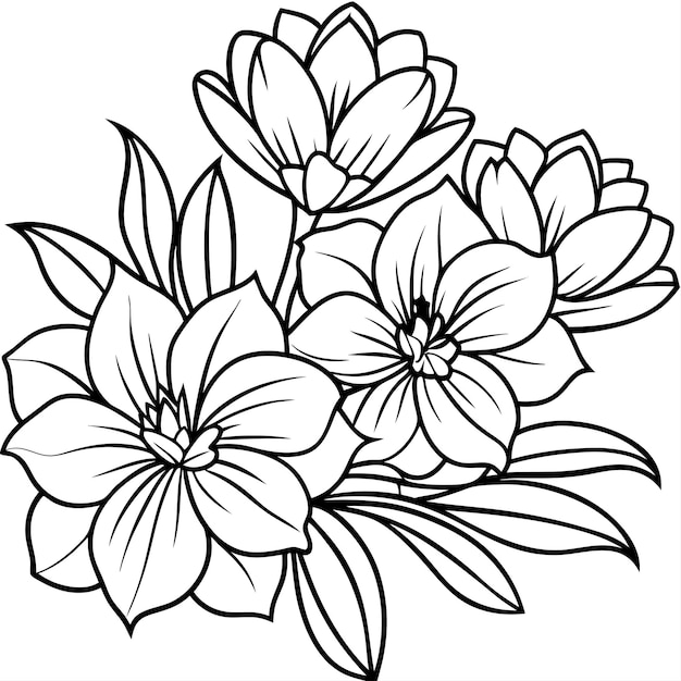 vector de flores planas dibujado a mano para uso polivalente