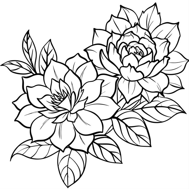 vector de flores planas dibujado a mano para uso polivalente