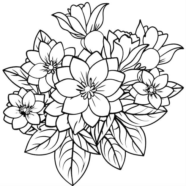 vector de flores planas dibujado a mano para uso polivalente