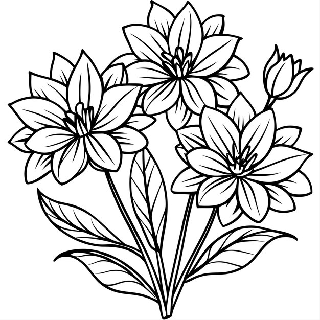 vector de flores planas dibujado a mano para uso polivalente