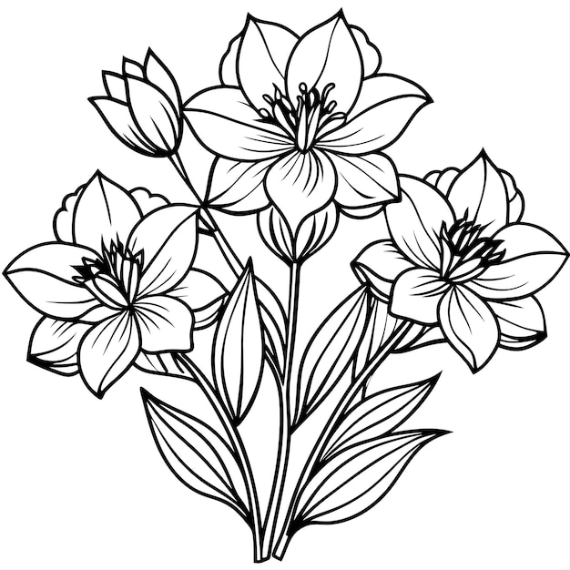 vector de flores planas dibujado a mano para uso polivalente