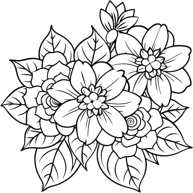 vector de flores planas dibujado a mano para uso polivalente
