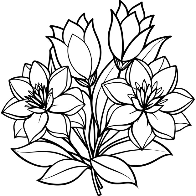vector de flores planas dibujado a mano para uso polivalente