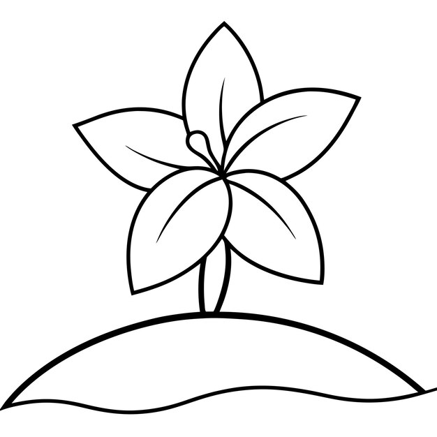 Vector de flores de Plumeria de arte de línea plana