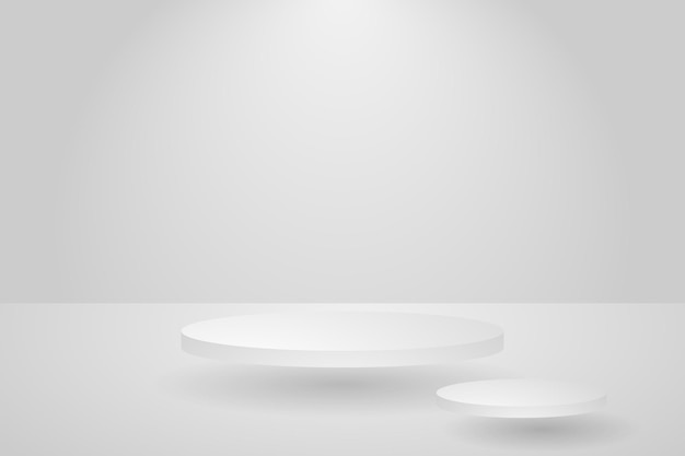 vector flotante realista 3d podio fondo gris eps10