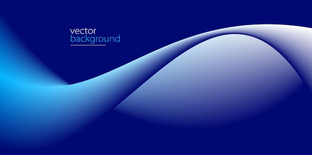 Vector de flujo de forma curva fondo abstracto en gradiente azul oscuro concepto dinámico y de velocidad tecnología futurista o arte del movimiento