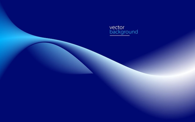 Vector de flujo de forma curva fondo abstracto en gradiente azul oscuro concepto dinámico y de velocidad tecnología futurista o arte del movimiento