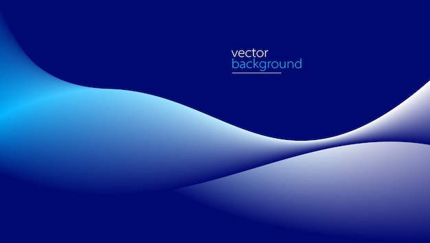 Vector de flujo de forma curva fondo abstracto en gradiente azul oscuro concepto dinámico y de velocidad tecnología futurista o arte del movimiento