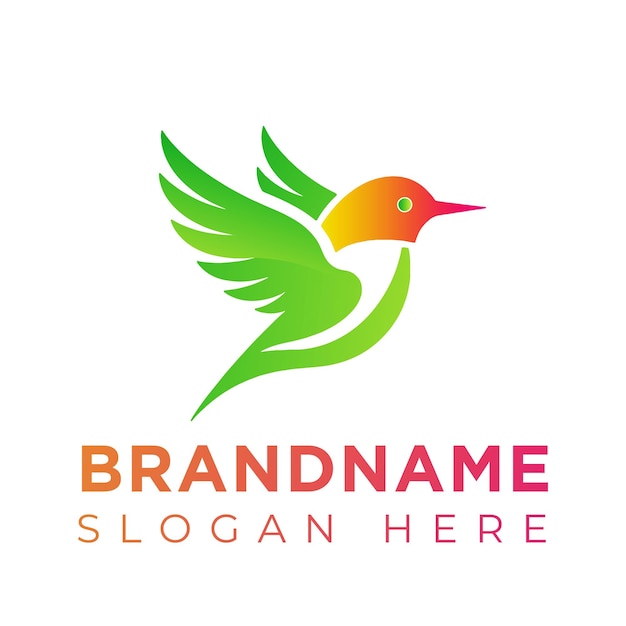 Vector Flying Bird logo Ilustración con estilo colorido degradado