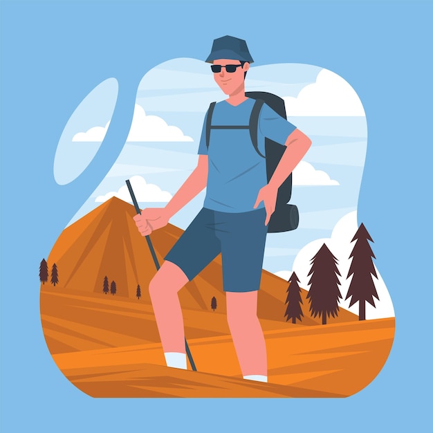 Vector_focus de carácter Ilustración de la montaña_RW0222